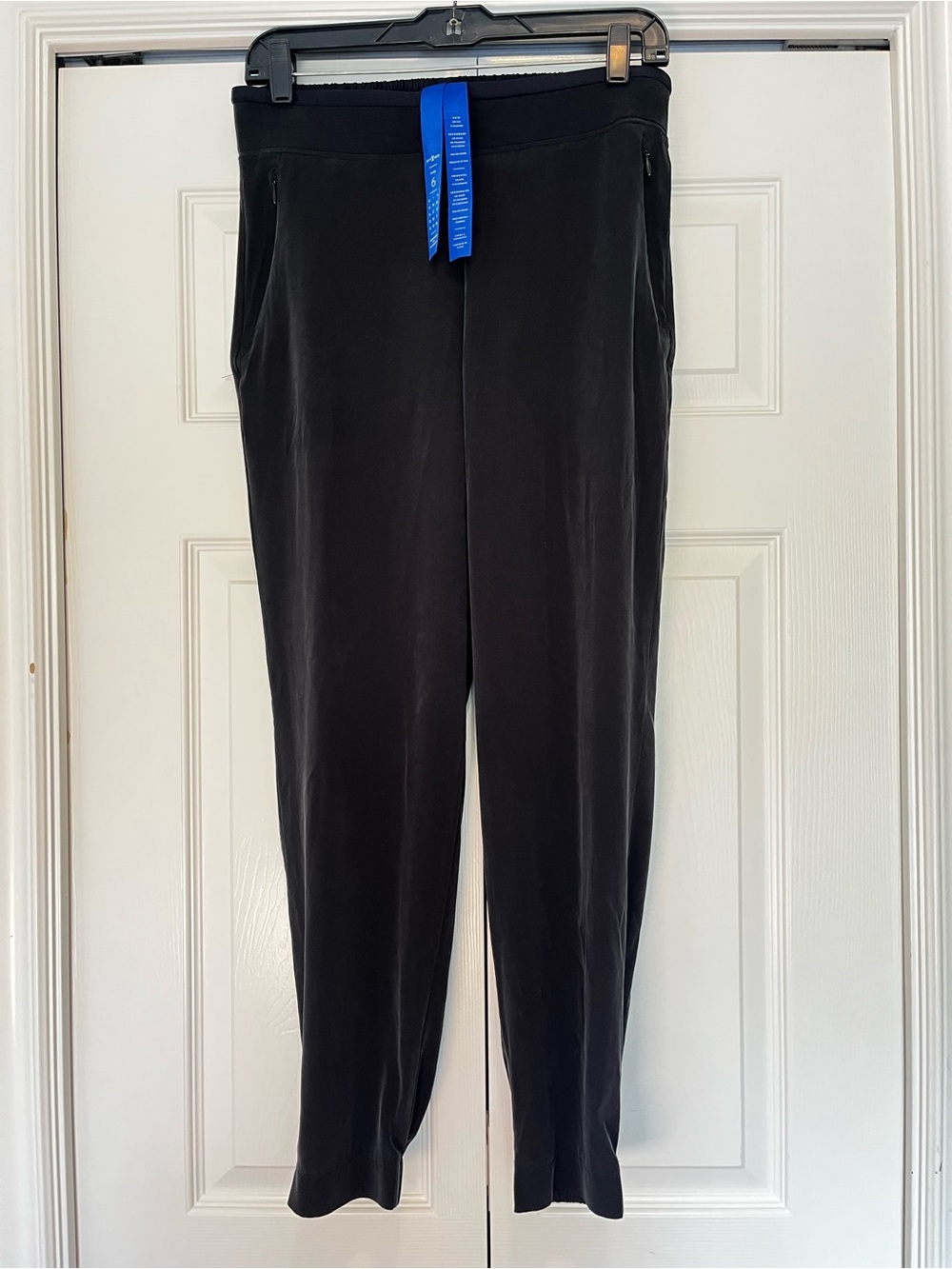 Kit And Ace Black Silk Jogger Loose Dress Pants Elastic Waist 6